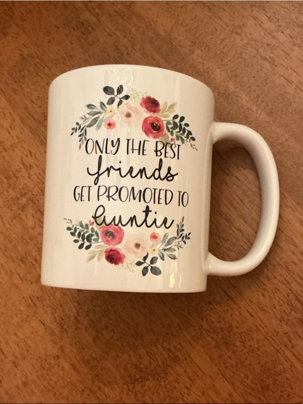 Floral 'Auntie' White Ceramic Coffee Mug